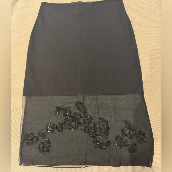 NWT Sandro black skirt with sequin details on silk - Picture 1 of 4